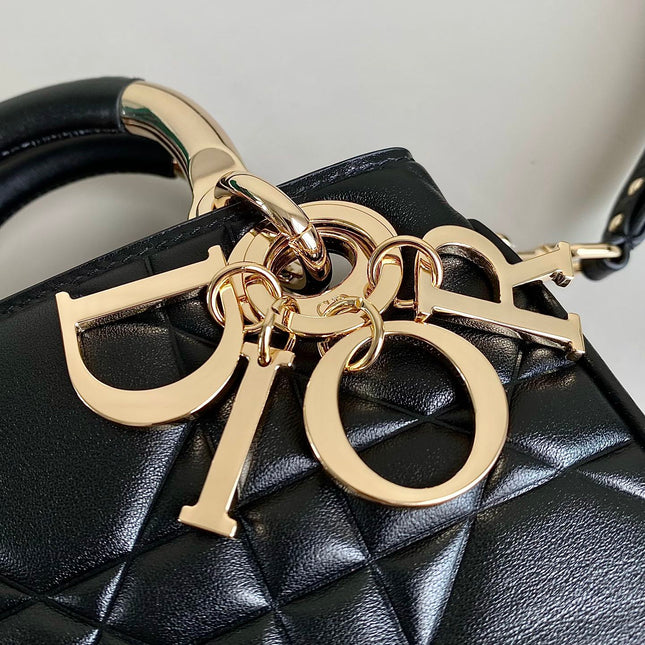 MINI LADY 19 BAG IN BLACK LAMBSKIN