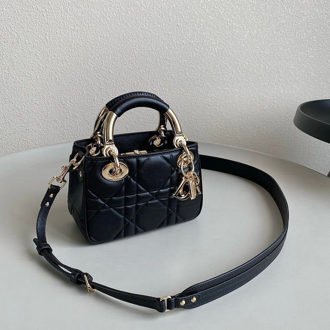 MINI LADY 19 BAG IN BLACK LAMBSKIN