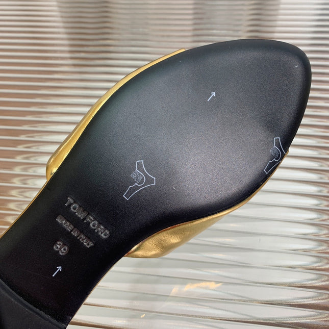 FLAT SLIDE IN GOLD METALLIC CALFSKIN