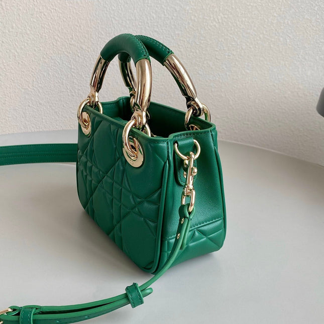 MINI LADY 19 IN FOREST GREEN LAMBSKIN