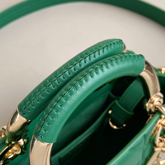 MINI LADY 19 IN FOREST GREEN LAMBSKIN
