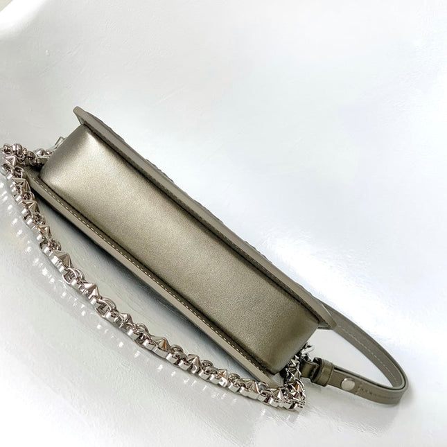 LV 25S LEXINGTON PREMIUM ORIGINAL HANDBAG 21 IN BEIGE GRAY MOONOGRAM CALFSKIN SHIMMERING METALLIC GOLD