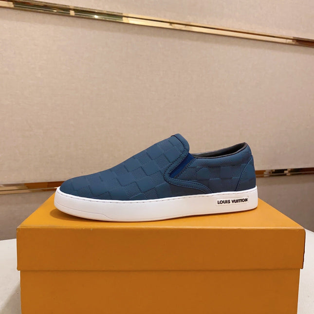 LV LOAFER IN NAVY BLUE DAMIER SHEEPSKIN