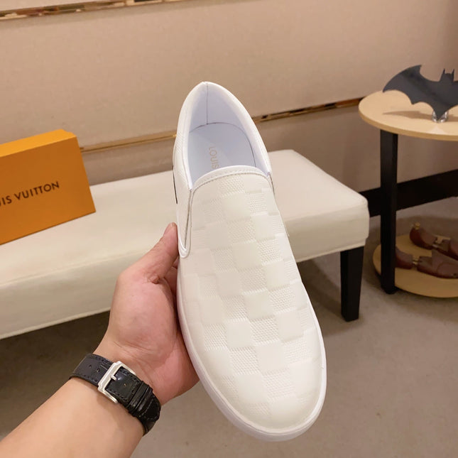 LV LOAFER IN WHITE DAMIER SHEEPSKIN