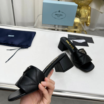 PRA EMBROIDERED SANDALS 45 BLACK LAMBSKIN