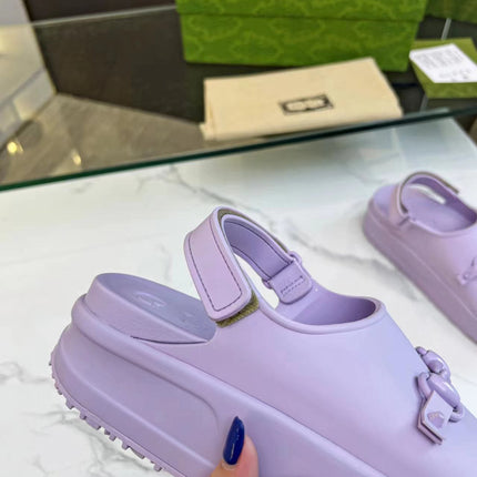 HORSEBIT FLATFORM SANDAL 5 CM IN PASTEL PURPLE IMPORTED TPU