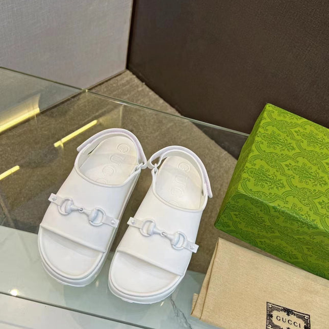 HORSEBIT FLATFORM SANDAL 5 CM IN WHITE IMPORTED TPU