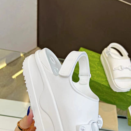 HORSEBIT FLATFORM SANDAL 5 CM IN WHITE IMPORTED TPU