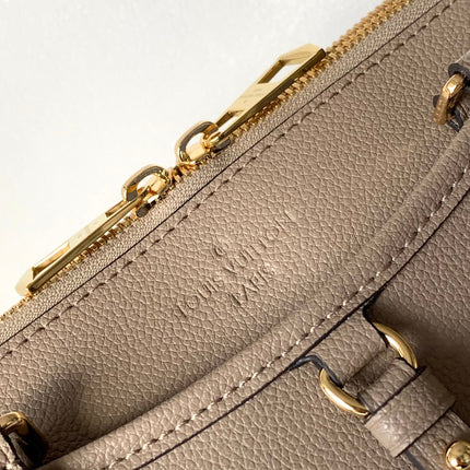 LV 25S TRIANON MM BAG 36 IN WARM TAUPE CALFSKIN GOLD HARDWARE