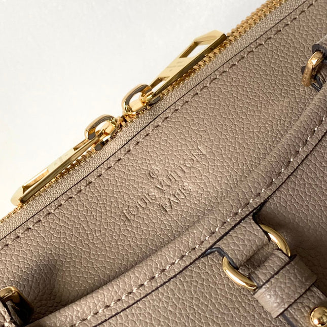 LV 25S TRIANON MM BAG 36 IN WARM TAUPE CALFSKIN GOLD HARDWARE