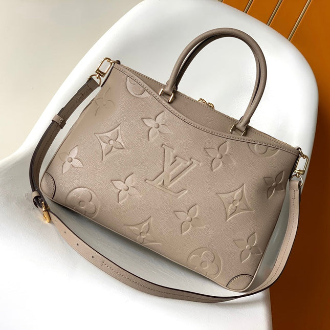 LV 25S TRIANON MM BAG 36 IN WARM TAUPE CALFSKIN GOLD HARDWARE