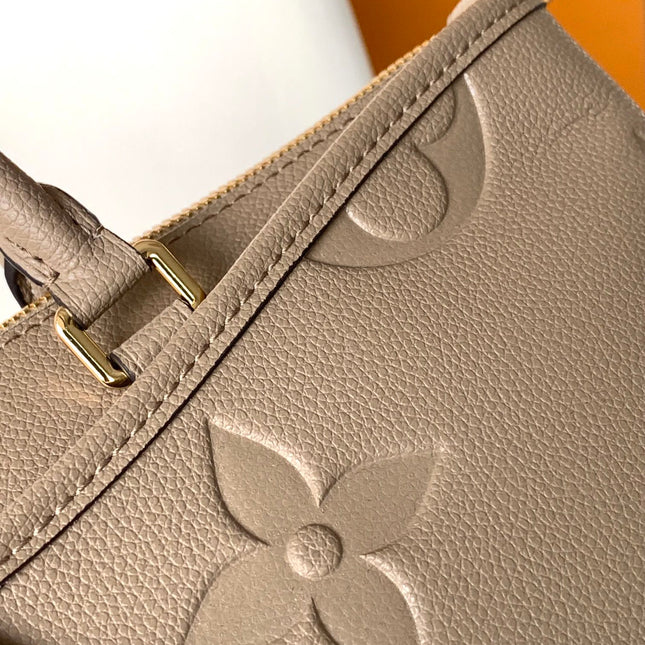 LV 25S TRIANON MM BAG 36 IN WARM TAUPE CALFSKIN GOLD HARDWARE