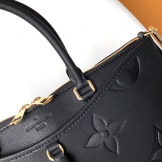 LV 25S TRIANON MM BAG 36 IN BLACK CALFSKIN GOLD HARDWARE