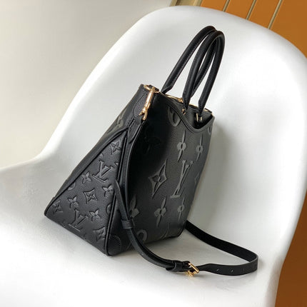 LV 25S TRIANON MM BAG 36 IN BLACK CALFSKIN GOLD HARDWARE
