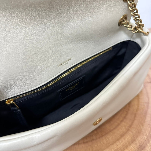 CALYPSO 26 MILKY WHITE LAMBSKIN CHAIN BAG
