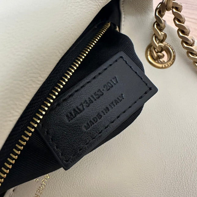 CALYPSO 26 MILKY WHITE LAMBSKIN CHAIN BAG