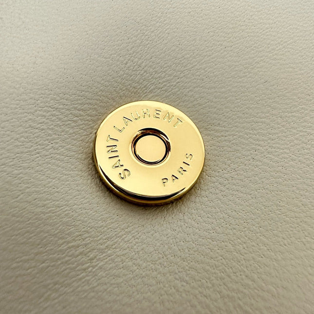 CALYPSO 26 MILKY WHITE LAMBSKIN CHAIN BAG