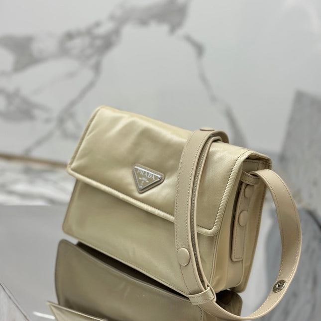 PRA CINI 23 MEDIUM BAG IN FLAX YELLOW RE-NYLON WITH STRAP