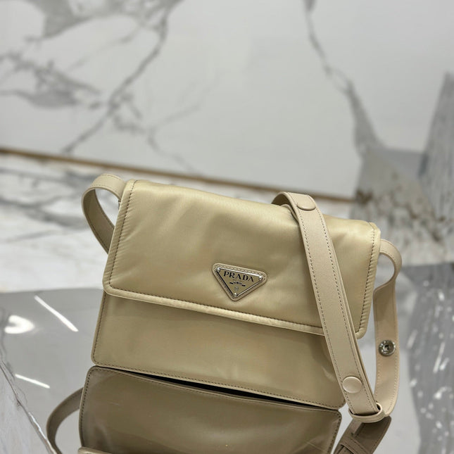 PRA CINI 23 MEDIUM BAG IN FLAX YELLOW RE-NYLON WITH STRAP