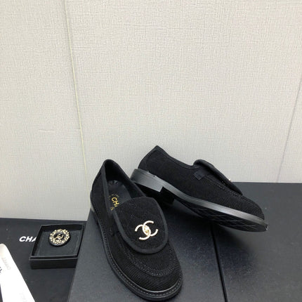 moccasins black denim 40mm