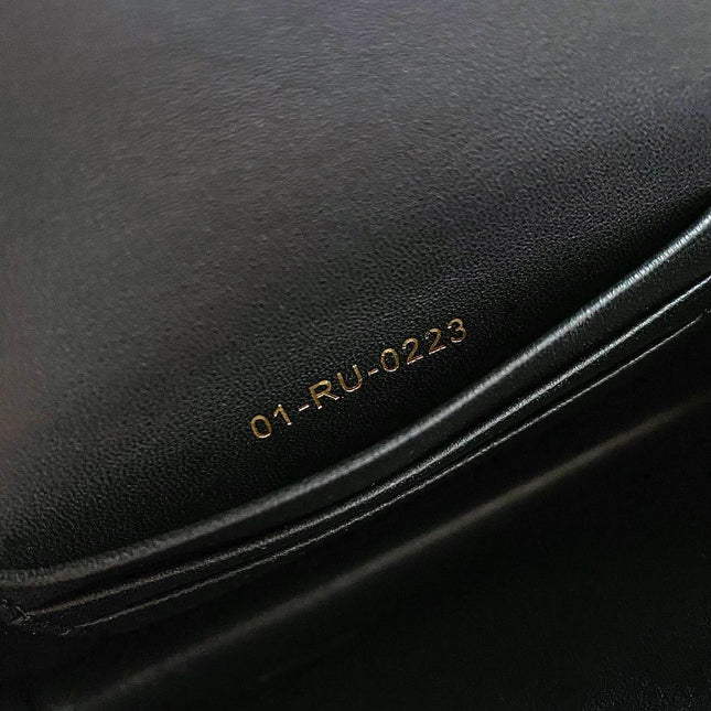 MINI CHAIN BAG 17 IN BLACK CALFSKIN
