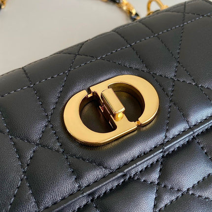 MINI CHAIN BAG 17 IN BLACK CALFSKIN