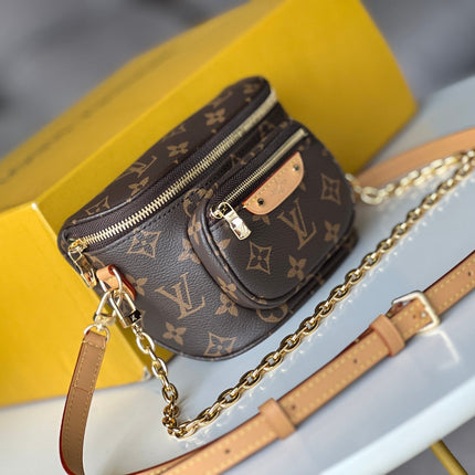 LV 25S MINI BUMBAG 17 IN BROWN MONOGRAM CALFSKIN GOLD HARDWARE