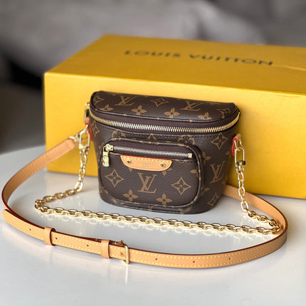 LV 25S MINI BUMBAG 17 IN BROWN MONOGRAM CALFSKIN GOLD HARDWARE