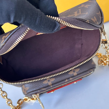 LV 25S MINI BUMBAG 17 IN BROWN MONOGRAM CALFSKIN GOLD HARDWARE