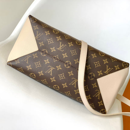 LV 25S OPÉRA MEDIUM BAG 36 IN BROWN AND CREAM MONOGRAM CALFSKIN GOLD HARDWARE