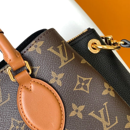 LV 25S OPÉRA MEDIUM BAG 26 IN BROWN AND BLACK MONOGRAM CALFSKIN GOLD HARDWARE