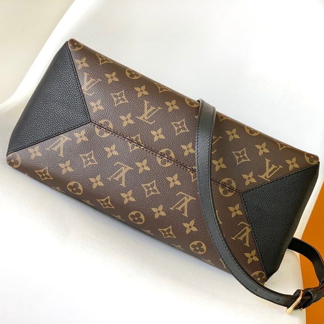 LV 25S OPÉRA MEDIUM BAG 26 IN BROWN AND BLACK MONOGRAM CALFSKIN GOLD HARDWARE