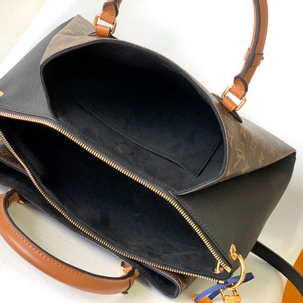 LV 25S OPÉRA MEDIUM BAG 26 IN BROWN AND BLACK MONOGRAM CALFSKIN GOLD HARDWARE