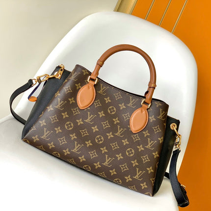 LV 25S OPÉRA MEDIUM BAG 26 IN BROWN AND BLACK MONOGRAM CALFSKIN GOLD HARDWARE