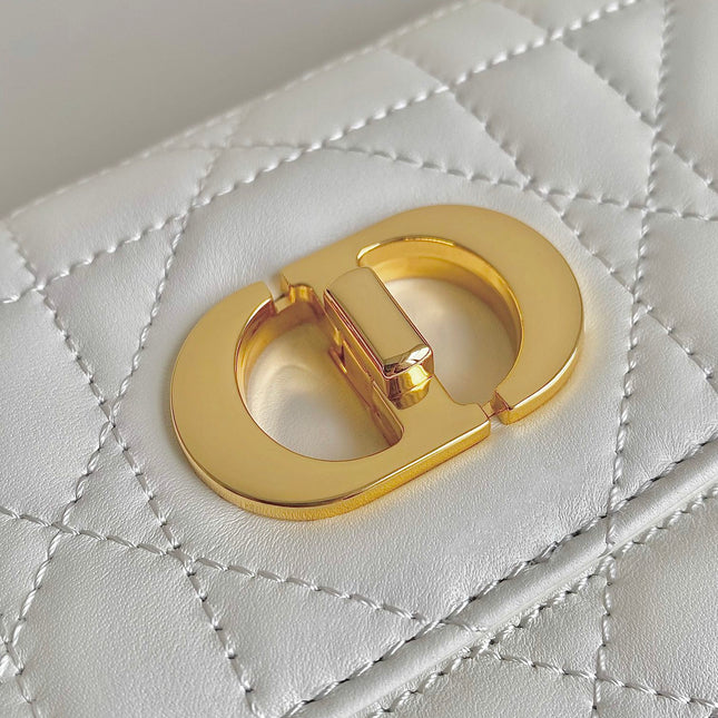 MINI CHAIN BAG 17 IN WHITE CALFSKIN
