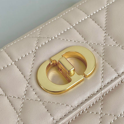 MINI CHAIN BAG 17 IN BEIGE CALFSKIN