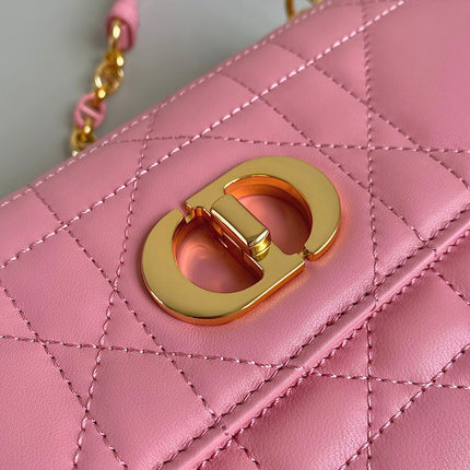 MINI CHAIN BAG 17 IN LIGHT PINK CALFSKIN