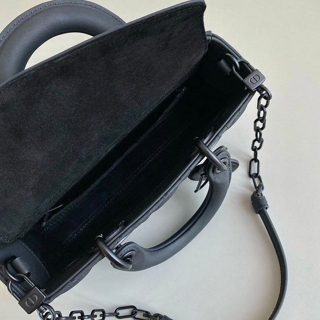 D-JOY BAG 22 IN BLACK LAMBSKIN