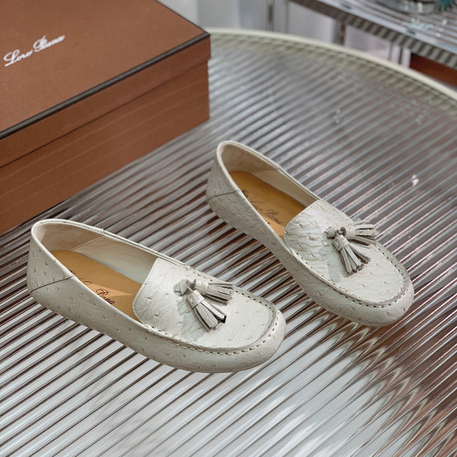 LP SPECIAL DOT SOLE WALK LOAFERS WHITE LAMBSKIN