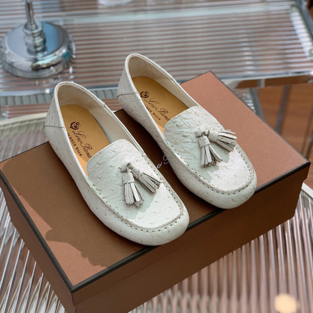 LP SPECIAL DOT SOLE WALK LOAFERS WHITE LAMBSKIN
