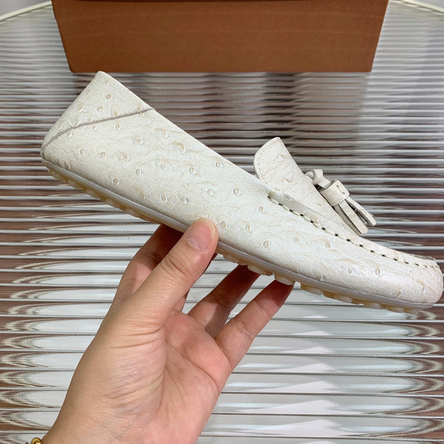 LP SPECIAL DOT SOLE WALK LOAFERS WHITE LAMBSKIN