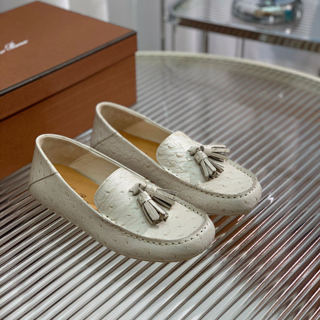 LP SPECIAL DOT SOLE WALK LOAFERS WHITE LAMBSKIN