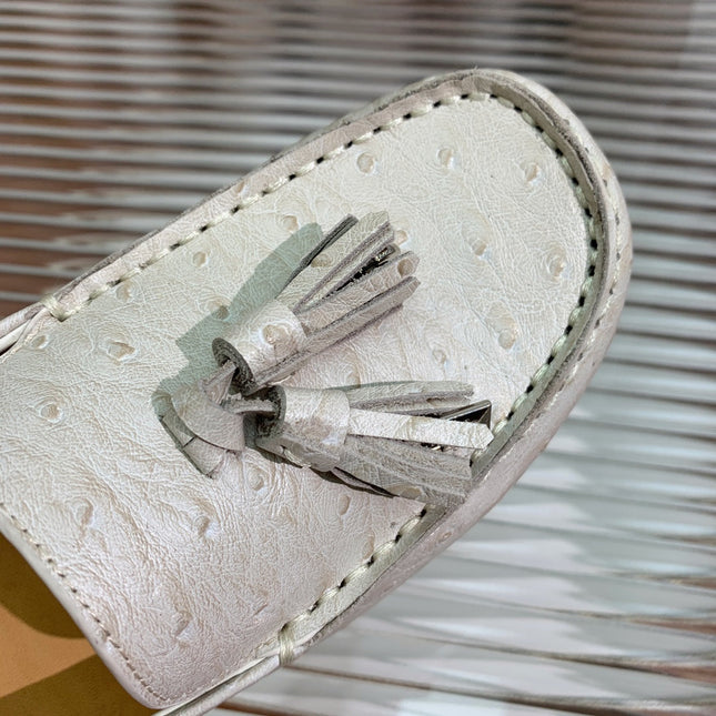 LP SPECIAL DOT SOLE WALK LOAFERS WHITE LAMBSKIN