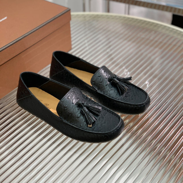 LP SPECIAL DOT SOLE WALK LOAFERS BLACK LAMBSKIN