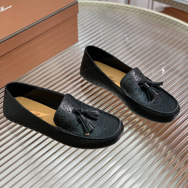 LP SPECIAL DOT SOLE WALK LOAFERS BLACK LAMBSKIN