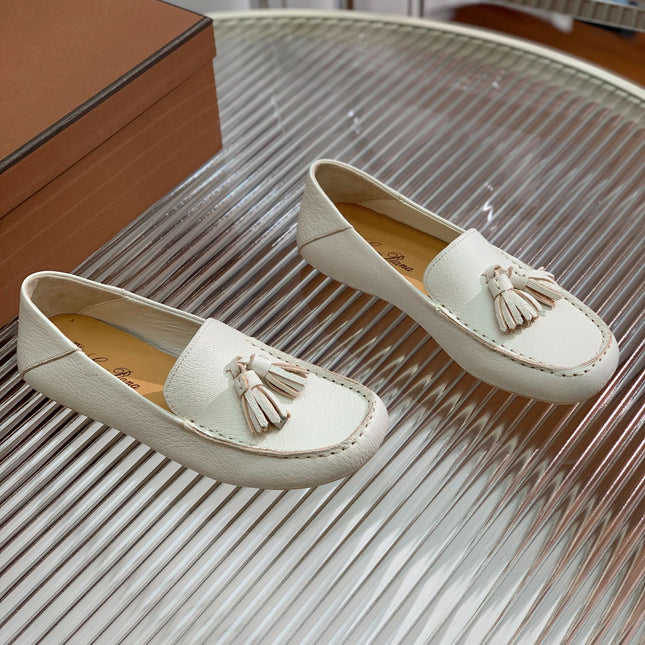 LP DOT SOLE WALK LOAFERS WHITE LAMBSKIN
