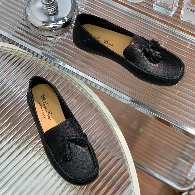 LP DOT SOLE WALK LOAFERS BLACK LAMBSKIN