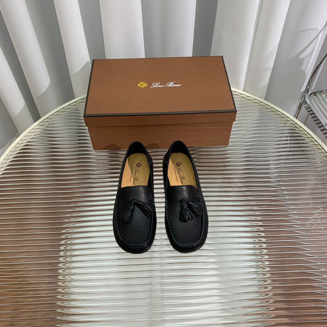 LP DOT SOLE WALK LOAFERS BLACK LAMBSKIN