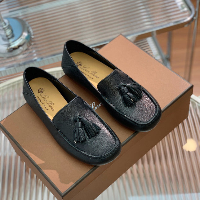 LP DOT SOLE WALK LOAFERS BLACK LAMBSKIN