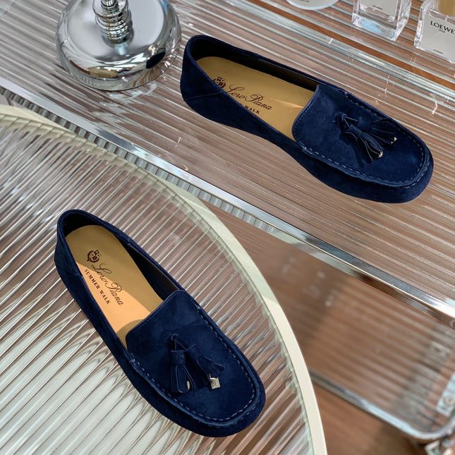 LP DOT SOLE WALK LOAFERS NAVY SUEDE